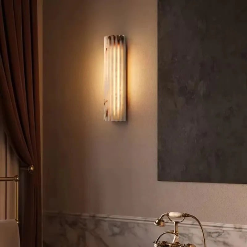 LUME Fluted Marble Wall Light
