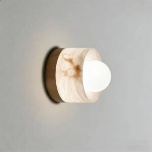 Alma Alabaster Wall Light Cylinder Warm Glow