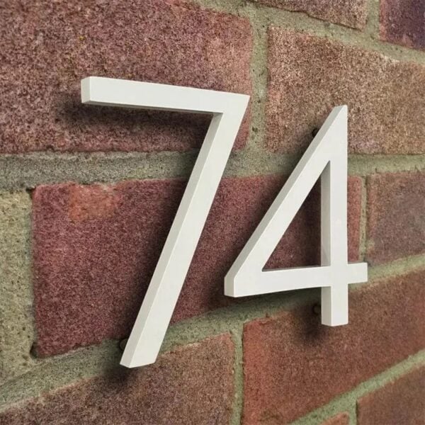 BROOKFIELD White Floating House Number Sign
