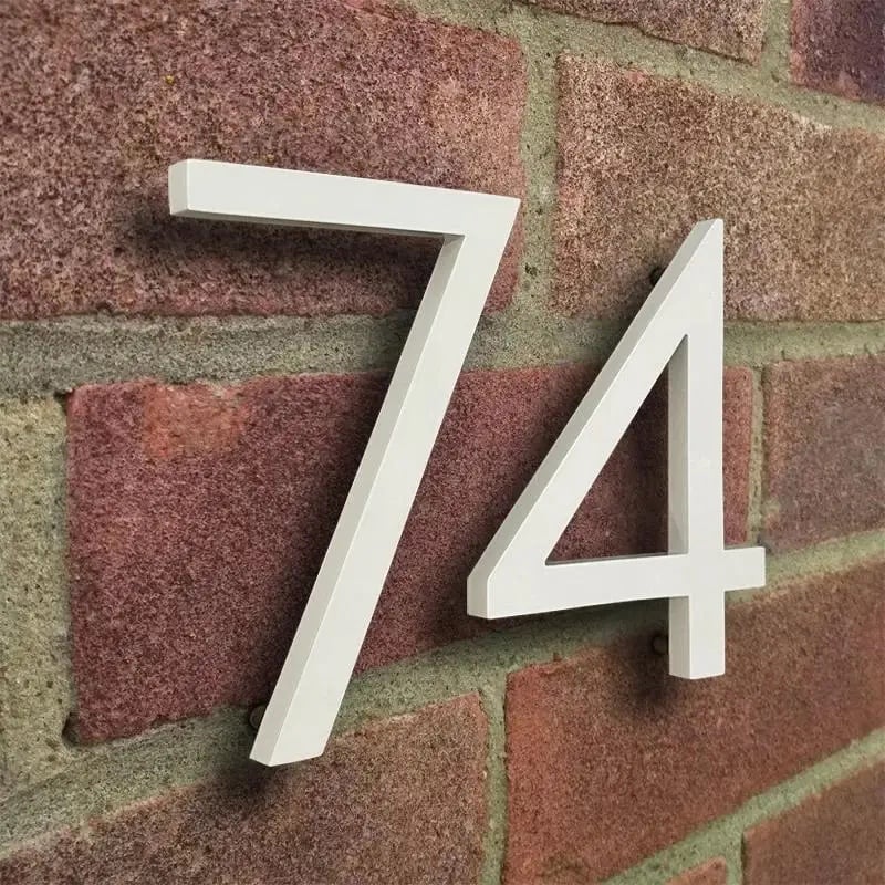 BROOKFIELD White Floating House Number Sign