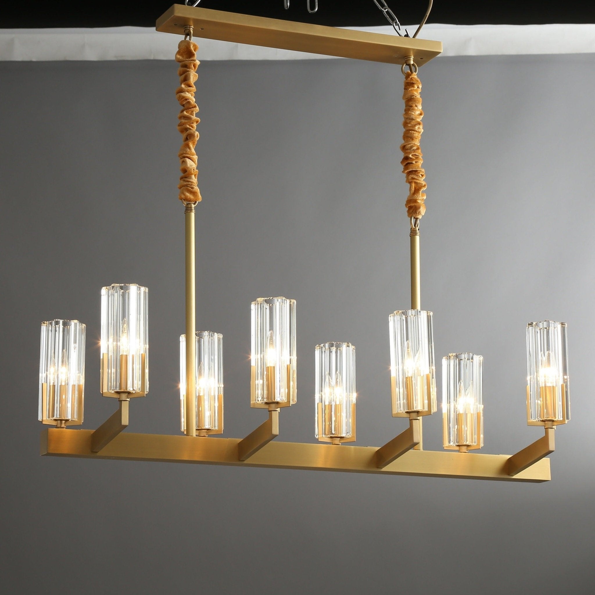 CELESTE Brass Linear Chandelier