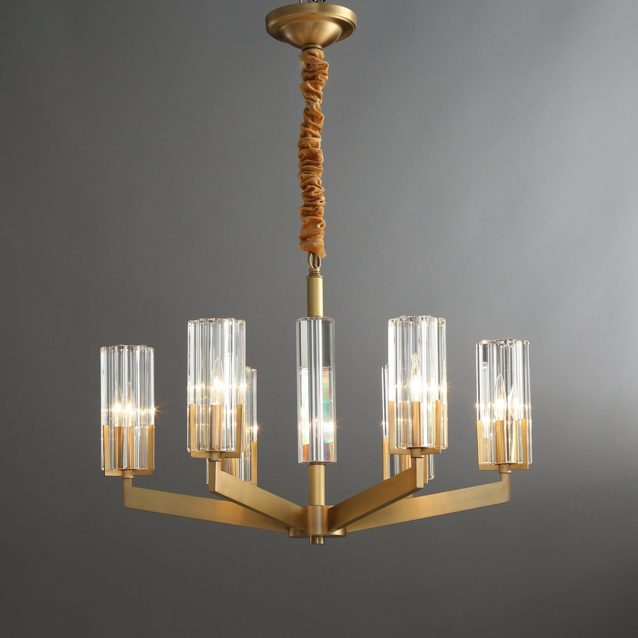 CELESTE Brass Round Chandelier