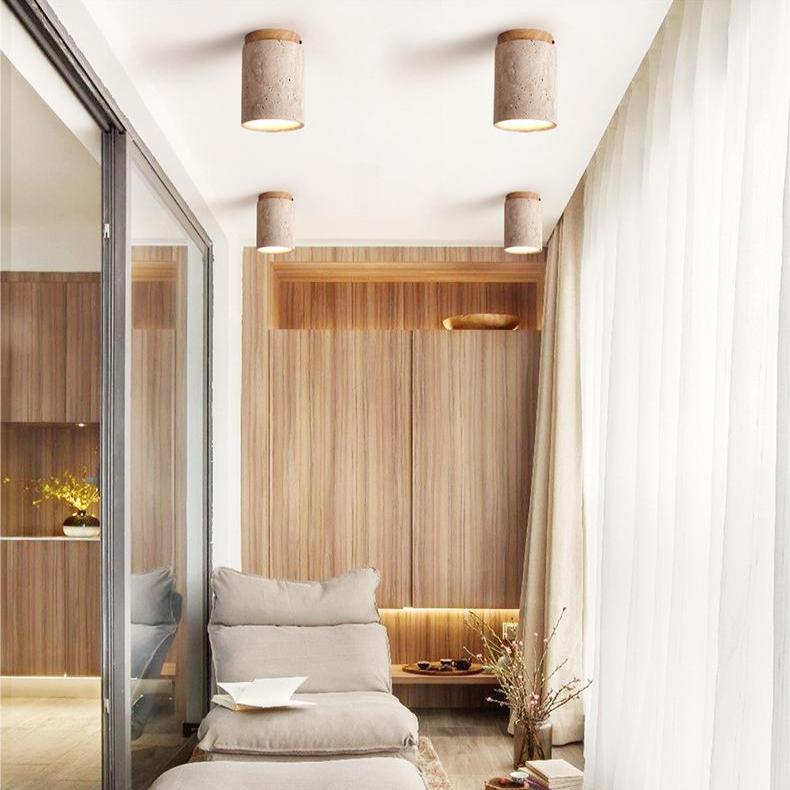 CIRRO Stone & Wood Ceiling Light