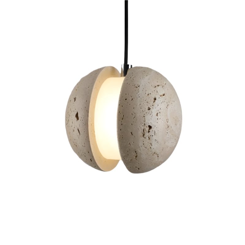 GAIA Stone & Walnut Pendant Light