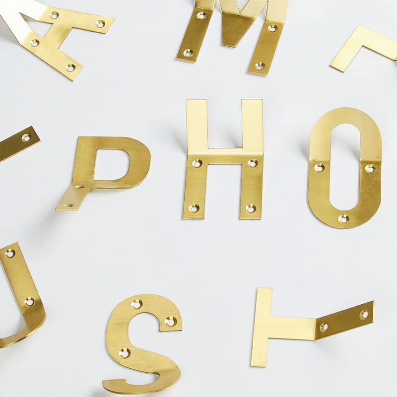 HIERO Solid Brass Letter Hooks