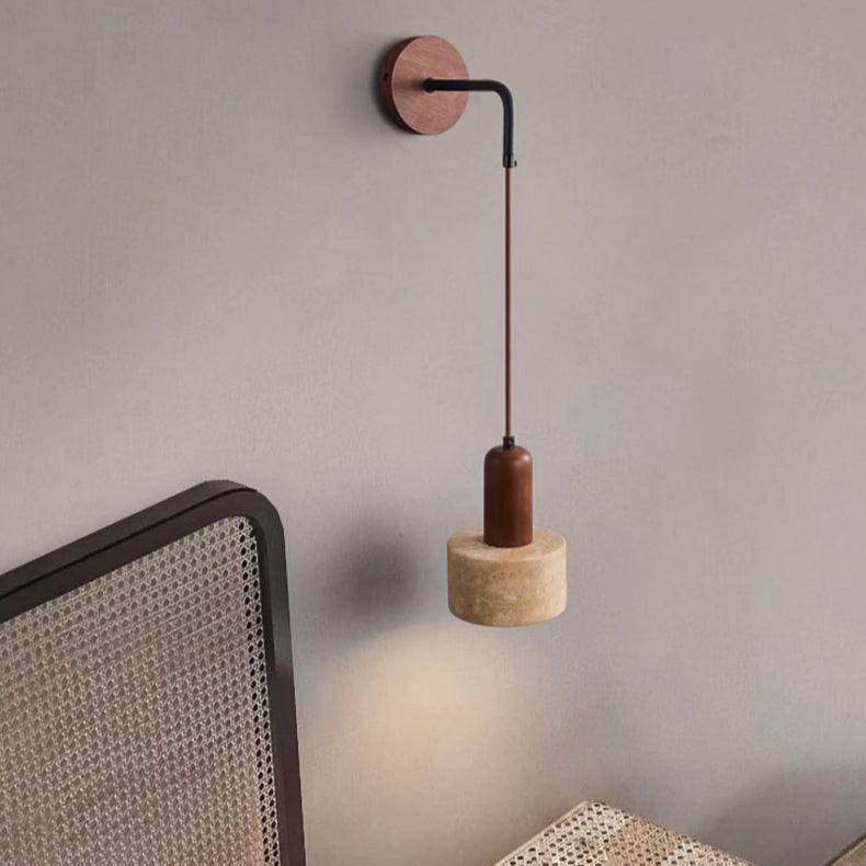 KYRO Stone & Walnut Suspended Wall Light