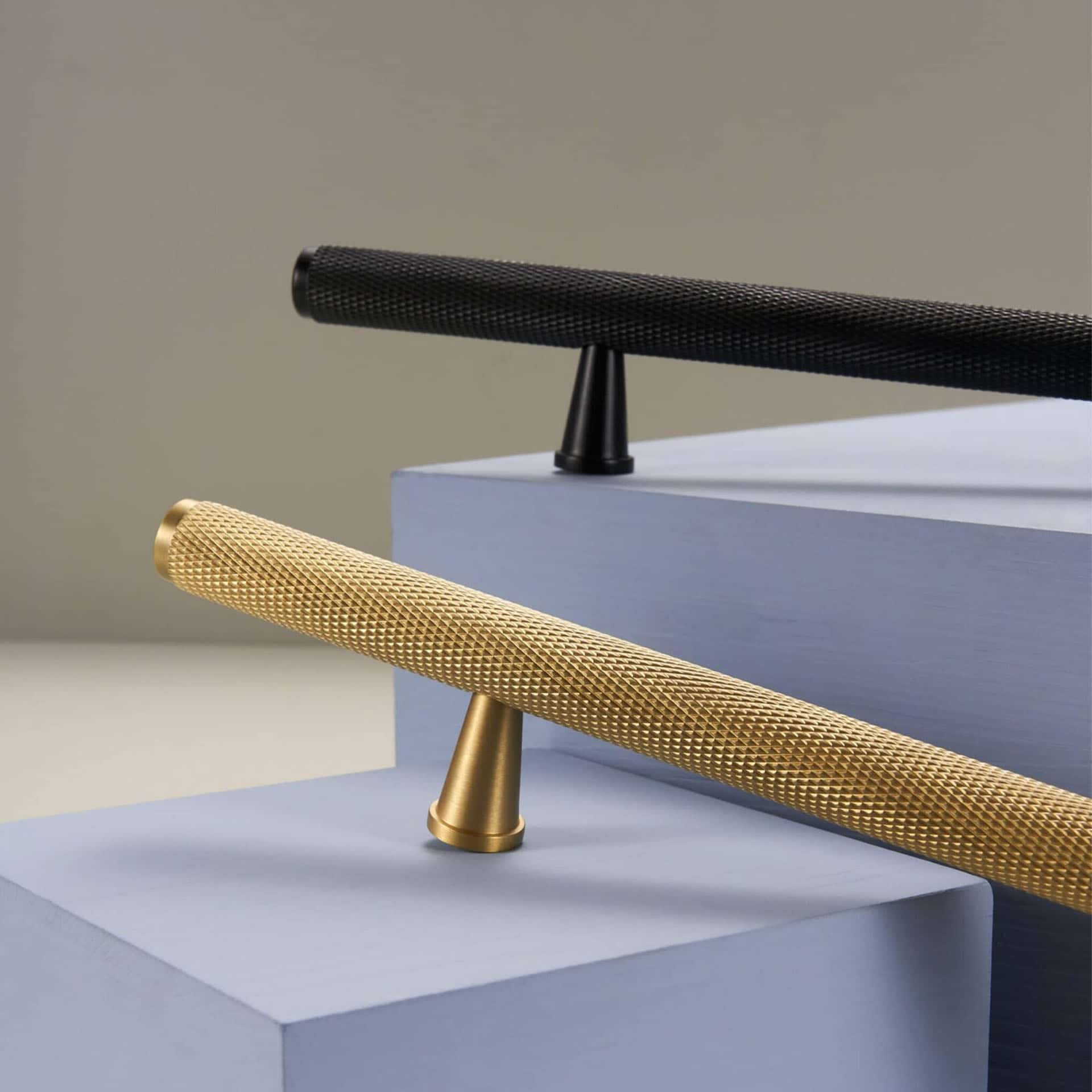 LUX Knurled Brass Handles