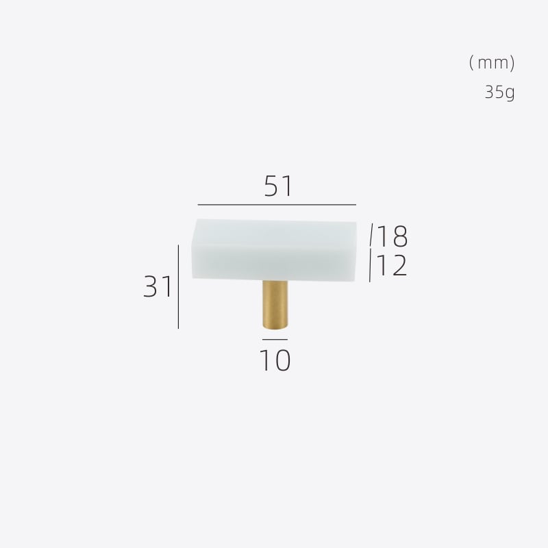 MARMER Solid Marble & Brass T-bar