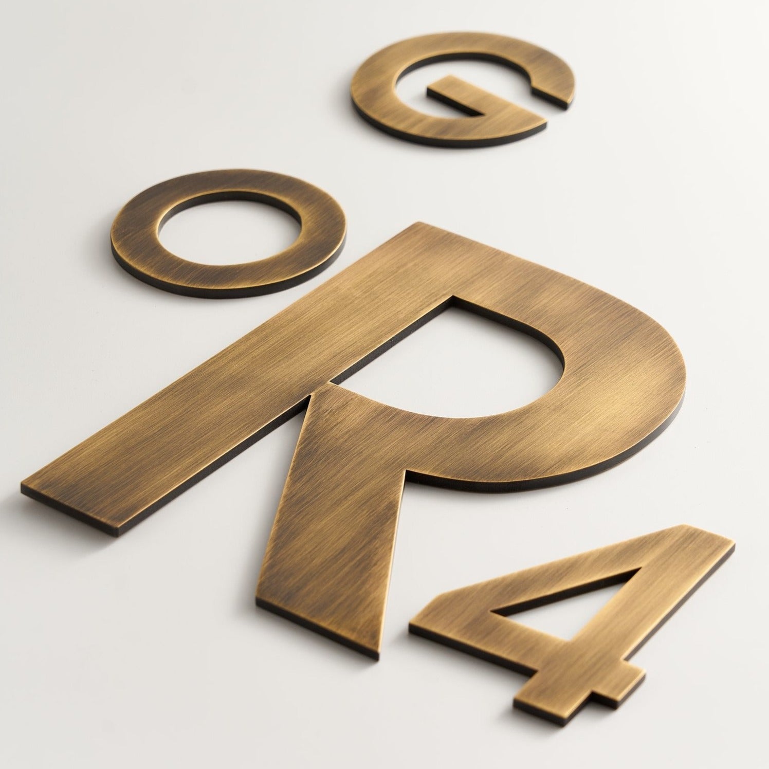 METRO Numbers in Antique Brass