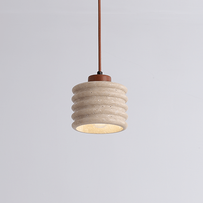 PRIM Stone & Walnut Pendant Light