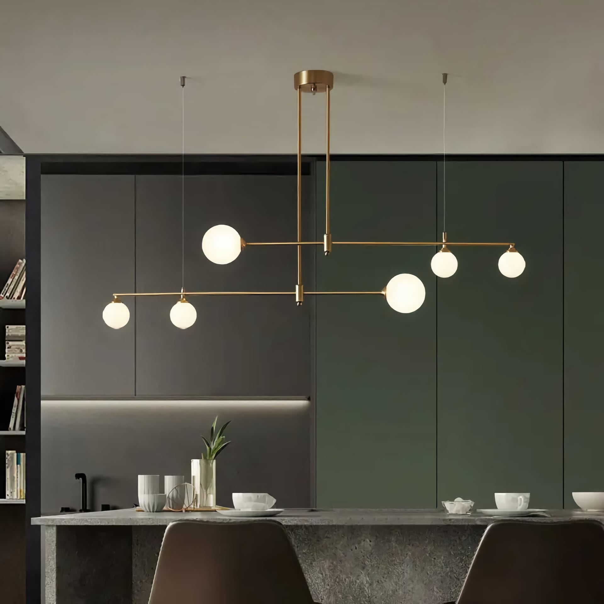 RISTA Brass Chandelier